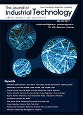 วารสารวิชาการเทคโนโลยีอุตสาหกรรม : มหาวิทยาลัยราชภัฏสวนสุนันทา The Journal of Industrial Technology Suan Sunandha Rajabhat University ปีที่ 6 ฉบับที่ 2 เดือนกรกฎาคม - ธันวาคม ประจำปี 2561