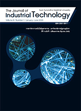 วารสารวิชาการเทคโนโลยีอุตสาหกรรม : มหาวิทยาลัยราชภัฏสวนสุนันทา The Journal of Industrial Technology Suan Sunandha Rajabhat University ปีที่ 8 ฉบับที่ 1 เดือนมกราคม - มิถุนายน ประจำปี 2563